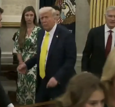 Donald Trump was forced to cut a speech short when a ‘medical emergency’ occurred. Credit: Fox via YouTube
