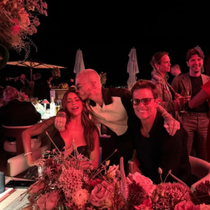 Sofia Vergara, J Balvin, and Tom Brady on the Luminara, in a post dated July 1, 2025 | Source: Instagram/sofiavergara